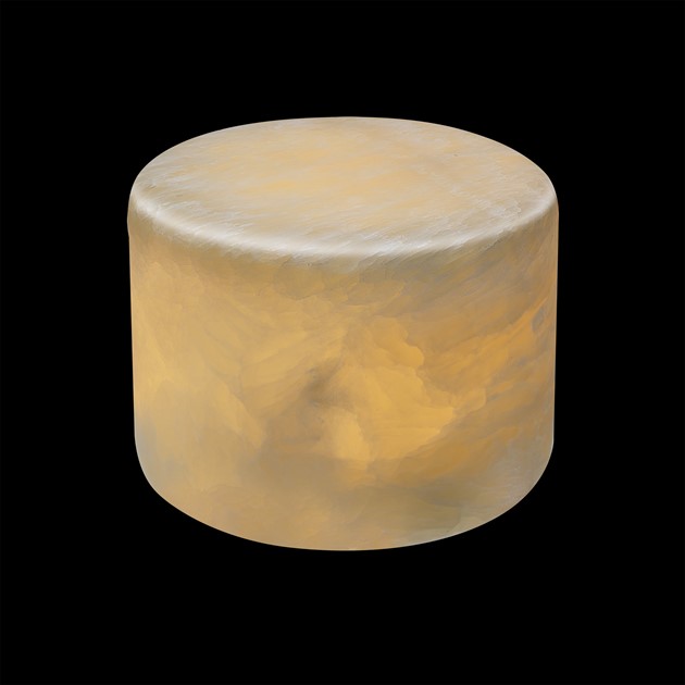 MARBLE L beige silk matt äkta marmor bordsljus